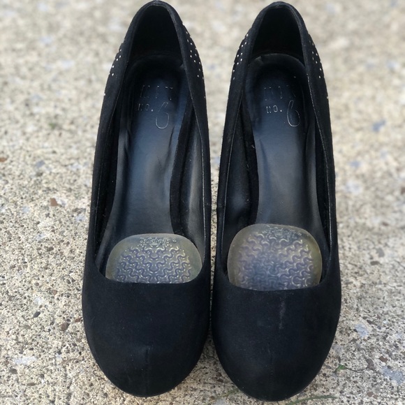 Platform Pumps - Black with Gold Studs - Picture 5 of 13